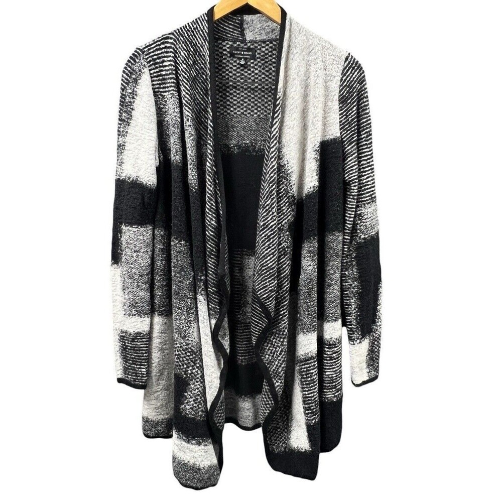 Lucky Brand Women‎ Medium Open Front Duster Cardigan Knit Sweater Waterfall Boho